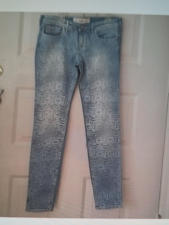 Hollister Denim - Hollister Light Blue Lace-Print Skinny Jeans
